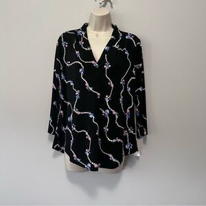 Charter Club Floral and Bead Design Blouse Size S  NWT!